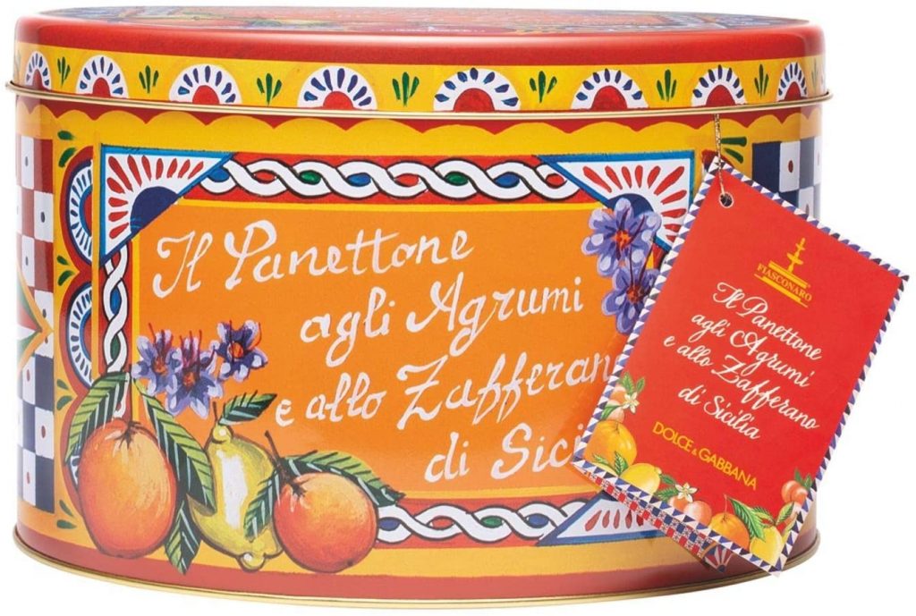 Fiasconaro Panettone Agrumi e Zafferano di Sicilia, Confezione Dolce e Gabbana, 1 kg, Fiasconaro - 1000 gr